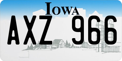 IA license plate AXZ966