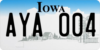 IA license plate AYA004