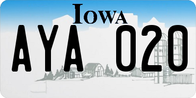 IA license plate AYA020