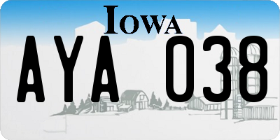 IA license plate AYA038