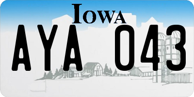 IA license plate AYA043