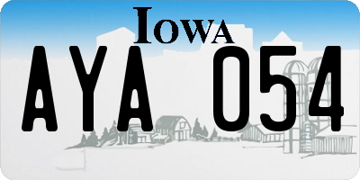 IA license plate AYA054