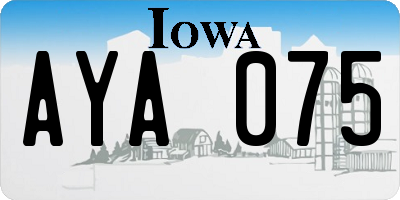 IA license plate AYA075