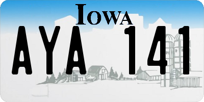 IA license plate AYA141