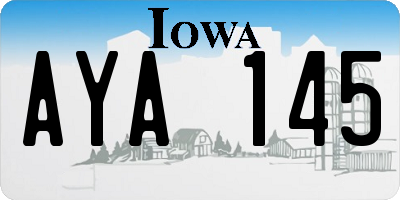 IA license plate AYA145