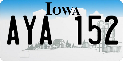 IA license plate AYA152