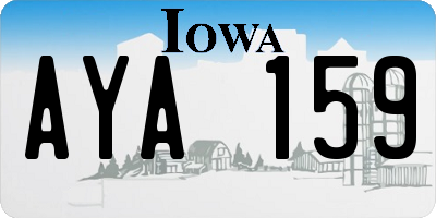 IA license plate AYA159