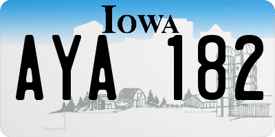 IA license plate AYA182