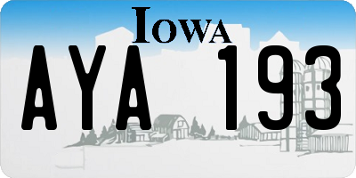 IA license plate AYA193