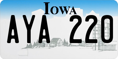 IA license plate AYA220