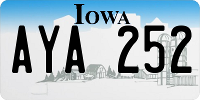 IA license plate AYA252