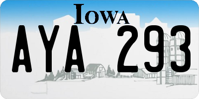 IA license plate AYA293