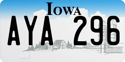 IA license plate AYA296