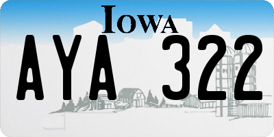 IA license plate AYA322