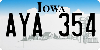 IA license plate AYA354