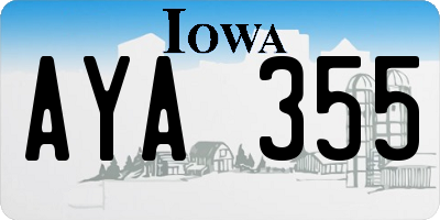 IA license plate AYA355