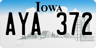IA license plate AYA372