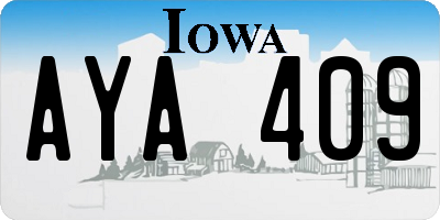 IA license plate AYA409