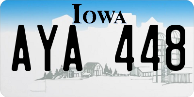 IA license plate AYA448