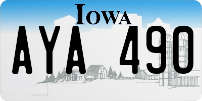 IA license plate AYA490