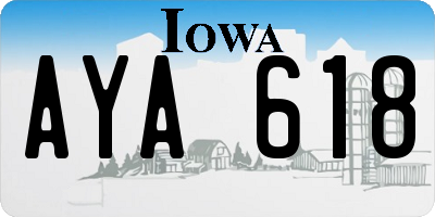 IA license plate AYA618