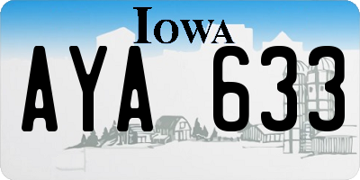 IA license plate AYA633