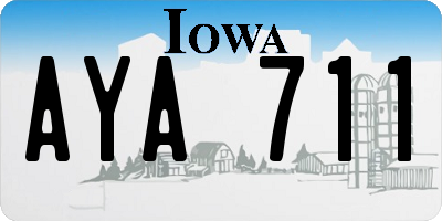 IA license plate AYA711