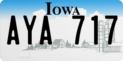 IA license plate AYA717