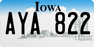 IA license plate AYA822
