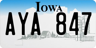 IA license plate AYA847