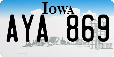 IA license plate AYA869