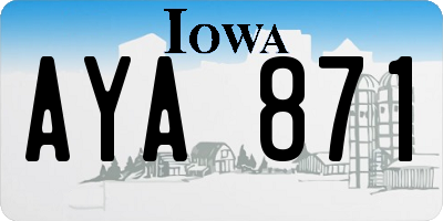 IA license plate AYA871
