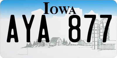 IA license plate AYA877