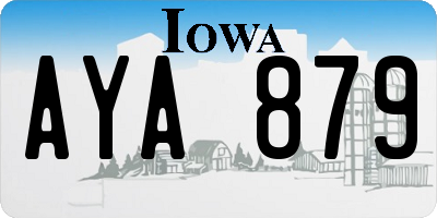 IA license plate AYA879