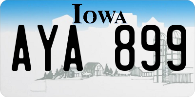 IA license plate AYA899