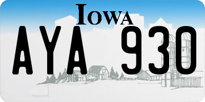 IA license plate AYA930