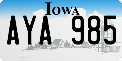 IA license plate AYA985