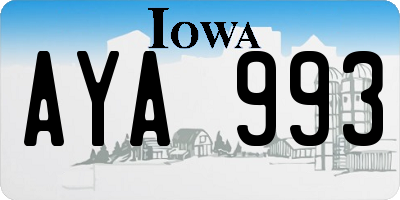 IA license plate AYA993
