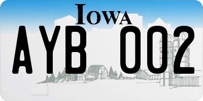 IA license plate AYB002