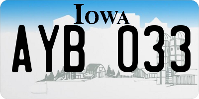 IA license plate AYB033