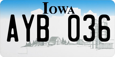 IA license plate AYB036