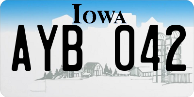 IA license plate AYB042