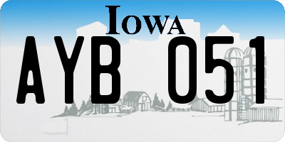 IA license plate AYB051