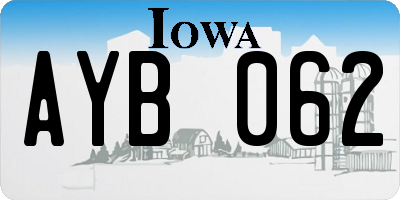 IA license plate AYB062