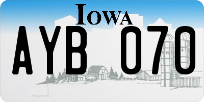IA license plate AYB070