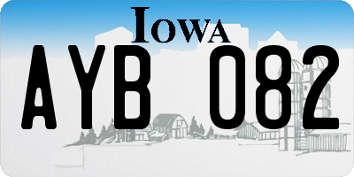 IA license plate AYB082