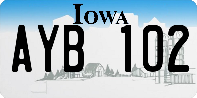 IA license plate AYB102