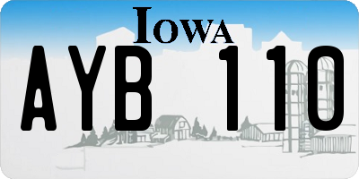 IA license plate AYB110