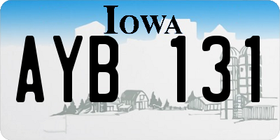 IA license plate AYB131