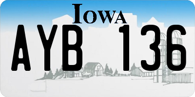 IA license plate AYB136